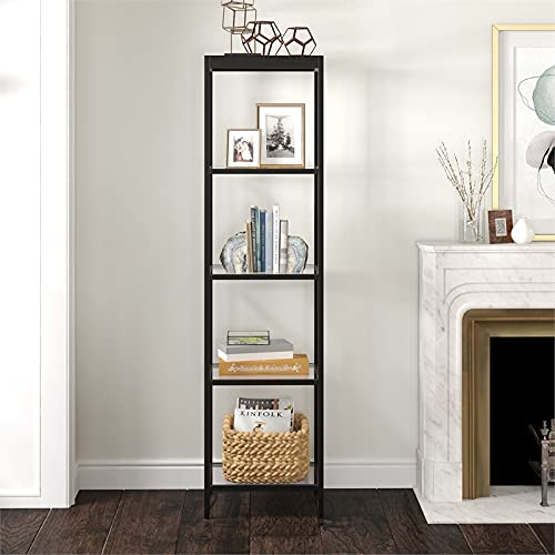 Henn&Hart 18" Wide Rectangular Bookcase In Blackened Bronze, For Home Office, Living Room #TOP7
