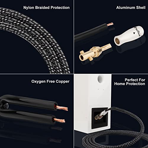 Audiophile 14 Awg 7N Occ Copper Hifi Speaker Cable Silver Plated Speaker Wire With Bfa Banana Plug For Hifi Audio System (10 Ft / 3M) #TOP4