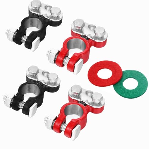 VISSQH 4Pcs (2Pair) bornas de batería 12v,Terminales De BateríA Coche,Conectores De Batería,con almohadilla de protección contra la corrosión