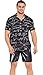 uideazone Mens Math Formula Shirt for Teacher Gift Math Teacher Hawaiian Shirts Casual 3D Printed Graphic Shirts Black