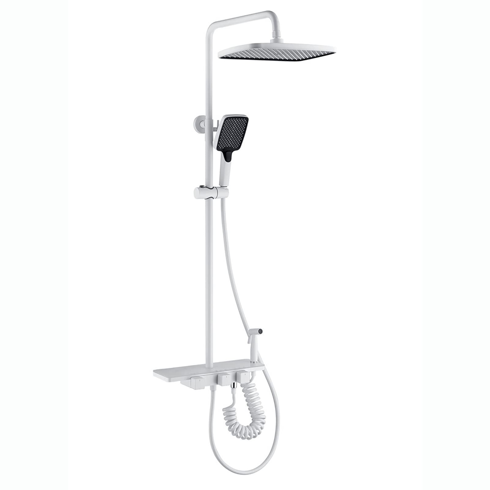 SWENEEN Handheld Showerthermostatic Shower System With Shower Head,White Shower Combo Set,Wall Mount Shower Faucet Set,Rain Mixer Shower Combo Set With 3 Mode Hand Shower,Bidet S,