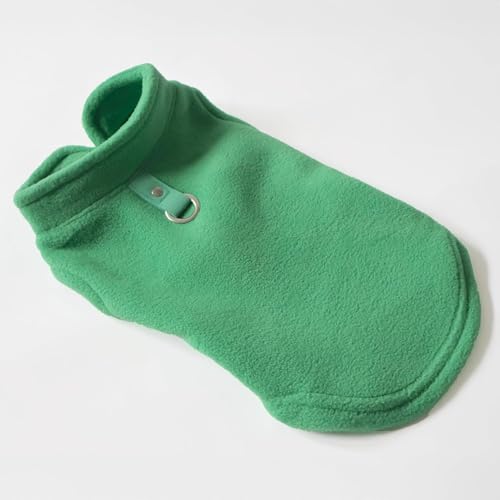 Image of JACKO & CO - Fleece Vest Dog Sweater with Leash Ring - Soft, Warm & Lightweight Pullover Coat for Small & Medium Dogs, Puppies & Cats - Cozy Fall /Winter /Spring Pet Jacket (Green, X-Small 2-4lbs)