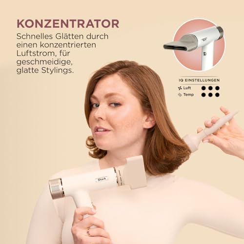 Shark SpeedStyle Haartrockner & RapidGloss Finisher für glattes & welliges Haar, 3 Styler, Schnelltrocknend, Glättet Fliegende Haare, Für Alle Haartypen, Keine Hitzeschäden, Ionisch, Seide, HD333EU 5