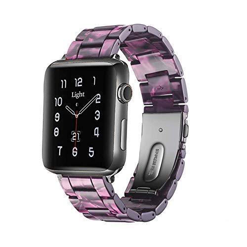 Light Apple Watch Band for Women-Fashion Resin Apple Watch Series 10 9 8 band,iWacth Bands for Women,Compatible with iWatch Series 7 SE 6 5 4 3 2 1 Ultra 2 -Light Purple,38mm/40mm/41mm/42mm(Series 10)