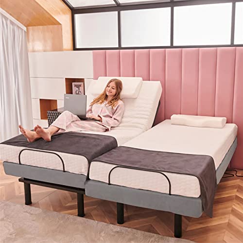 Irvine Home Collection King Adjustable Bed Base, Zero Gravity, Anti-Snore, Programmable Memory Positions, Full Body Massage, Usb, Premium Build #TOP5