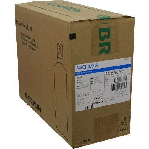 B Braun - Confezione da 10 flaconi di soluzione di risciacquo NaCl 0,9% Ecolav 10 x 500 ml