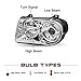 JSBOYAT Halogen Headlight Assembly Compatible with 2005-2010 Chrysler 300C [Halogen Type] Projector Headlamp Chrome Housing with Clear Reflector