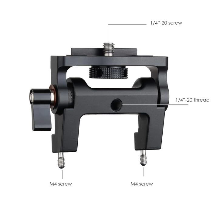 Eonvic Monitor Bracket Mount for ARRI WCU-4 with 1/4-20 Screw, 180 Degree Adjustable Viewing Angles,Durable & Lightweight (Red) - Image 3