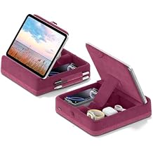 حامل وسادة الكمبيوتر اللوحي KDD مع وحدة تخزين، حامل iPad قابل للطي للحضن والمكتب والسرير، قاعدة وسادة ناعمة قابلة للتعديل بزاوية مع حامل Stylus متوافق مع iPad Pro والهواء والميني والكتاب والهاتف والكمبيوتر اللوحي 4-13"