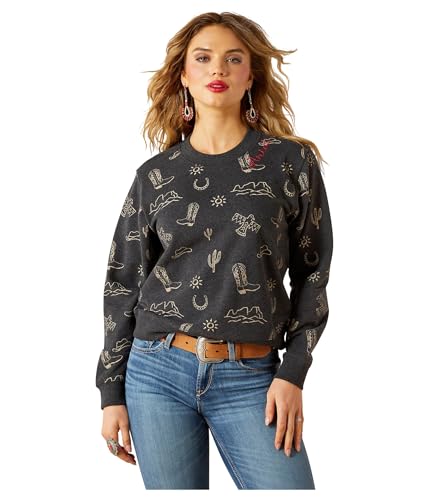 Ariat Women's Oatmeal Essential Crew Neck Sweatshirt
