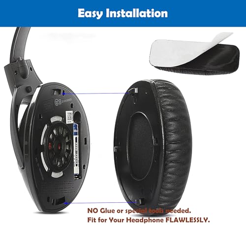 Almohadillas para auriculares profesionales compatibles con Sennheiser HDR160, HDR170, HDR180, RS160, RS170, RS180, con cuero sintético suave y espuma viscoelástica miniatura 4