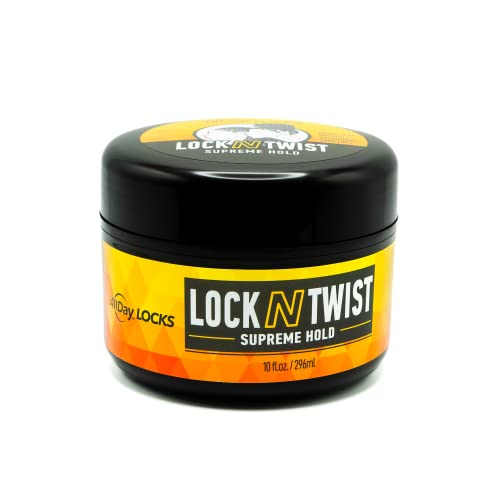 Allday Locks Lock N Twist | Locking Gel, Re-Twist Locks, Supreme Hold | Smooths & Tames Frizz, Flake Free, Soft Finish | 10 Oz #TOP3