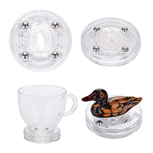TamBee 4PCS 2Inch Acrylic Lazy Susan Turntable Organizer Revolving Display Base White Acrylic for Spice Rack Table Cake Kitchen Pantry Decorating