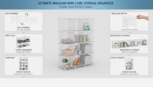 Meuble Rangement 6 Cubes Modulaire DIY Portes ATTDETJL