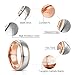 NUNCAD Rose Gold-Plated Tungsten Rings for Men Women 8mm Two-Tone Wedding Bands Step Edges Comfort Fit Size 8