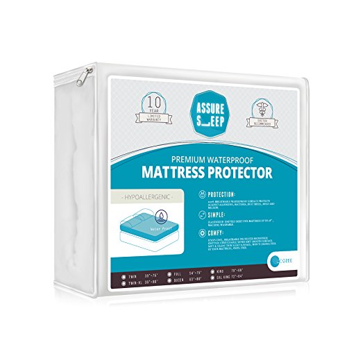 Premium Waterproof Mattress Protector - Hypoic, Breathable, Proof Cover, Vinyl Free King Size, by Assure Sleep by L'COZEE