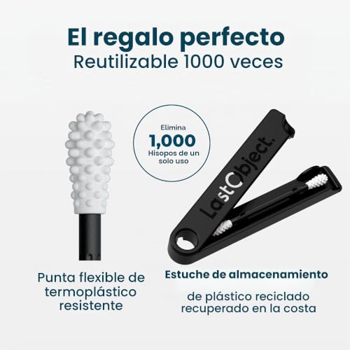 Miniatura 4 de Bastoncillos Reutilizables Para La Limpieza De Los Oídos Alternativa Sostenible A Los Bastoncillos Desechables Fáciles De Limpiar Con Estuche De Viaje - Noir