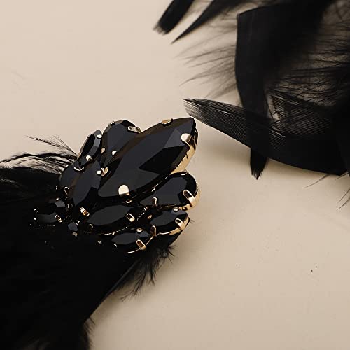 Denifery Long Feather Earrings Bohemian Earrings Multicolor Tassel Handmade Feather Earrings Dangling Earrings For Women And Girls (Black) #TOP5