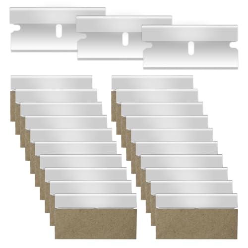 100 Piezas Recambio Rasqueta para Rascador Vitroceramica Cuchillas para Rasqueta Cuchillas Recambios de Vitroceramica para Ventanas,Hornos,Acero Inoxidable(Plata)