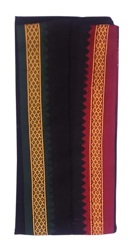Image of Handloom Cotton + Polyester Mix God Towel | Gamcha /Angocha Towel | Fast Absorbing Bath Towels |Pack of 1 | Size 76 x 168 cm | Black