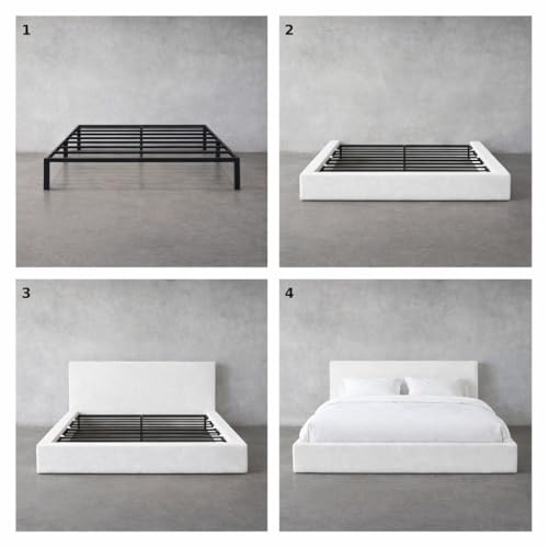 Cloud Frame Square Bed – Washable Cover - Soft Upholstered Linen - Minimalist Modern - Sold Separately(Cream Boucle, King Base) by Cloud Frame - Image 4