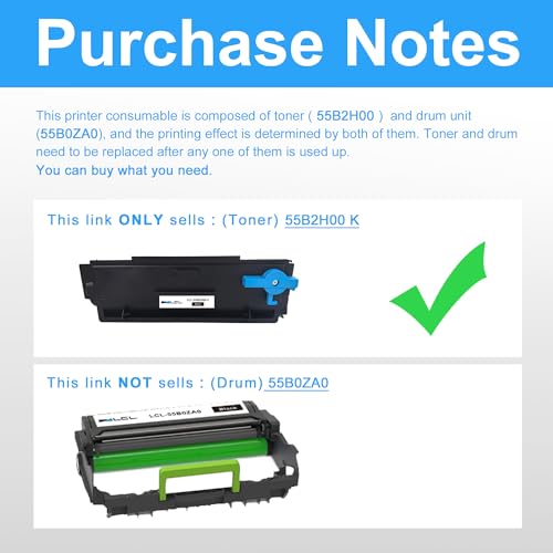 LCL 55B2H00 Schwarz Hohe Kapazität Tonerkartusche Kompatibel für Lexmark 55B2000 55B2H00 Kompatibel für MS331 MS331dn MS431 MS431dn MS431dw MX331 MX331adn MX431 MX431adn MX431adw (Schwarz, 1 Pack)
