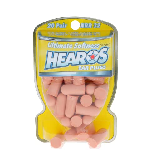 Image of HEAROS Ultimate Softness Series Noise Cancelling Disposable Foam Earplugs NRR 32 Hearing Protection (20 Pair) (Pack of 2)