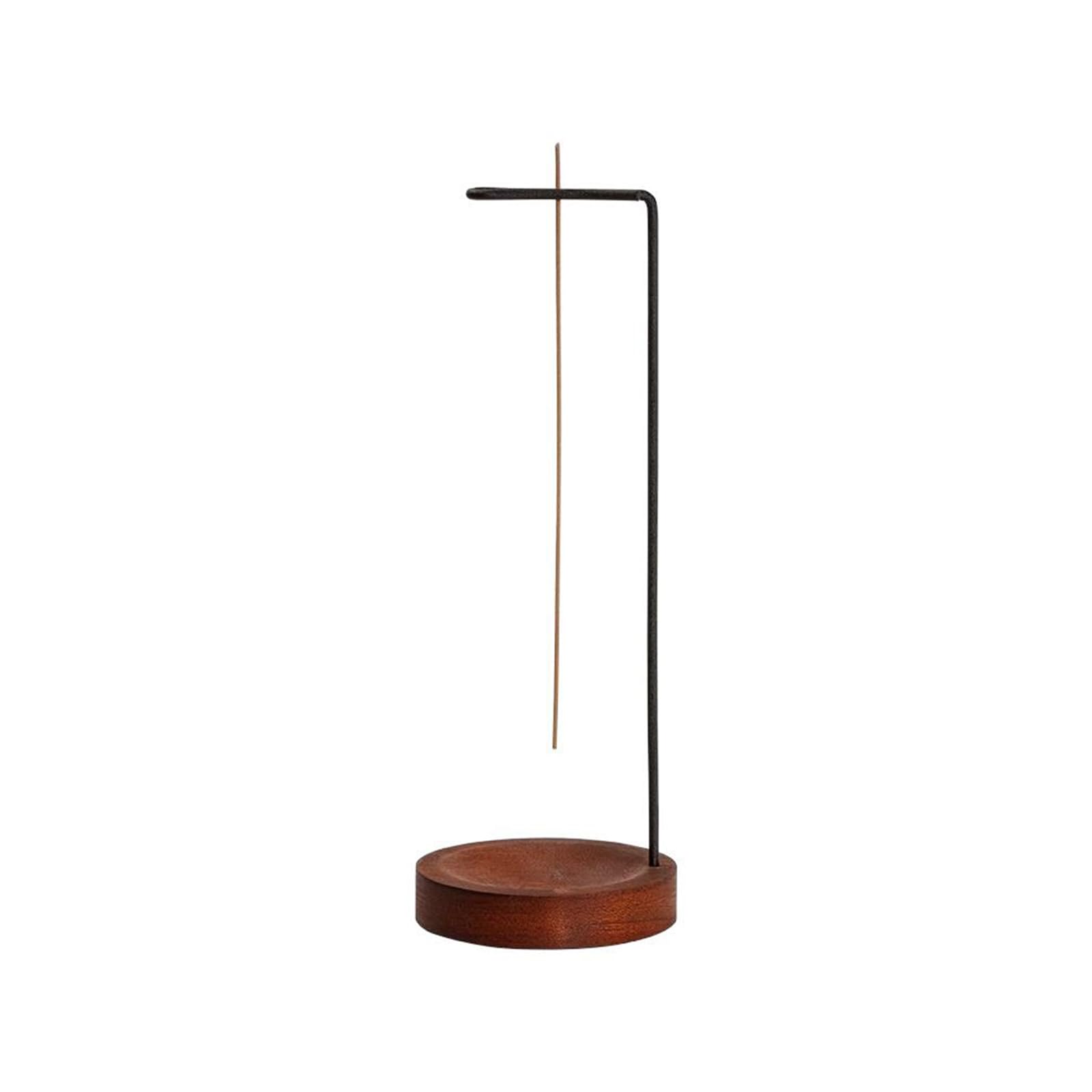 Tivleed Dark Brown Modern Incense Holder - Zen Style Hanging Incense Stick Holder With Ash Catcher, Black Iron & Solid Wood Aromatherapy Burner For Home Decor Meditation