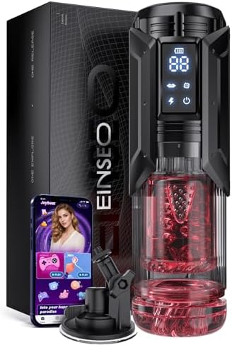 EINSEO Sex Toys for Men Penis Pump - AI Sync Waterproof Male Masturbator Stroker with 7 Sucking Thrusting Rotating & 7 Licking Modes, Adult Toys Pocket Pussy Mens Sex Toy Blowjob Sex Machine Bath Item