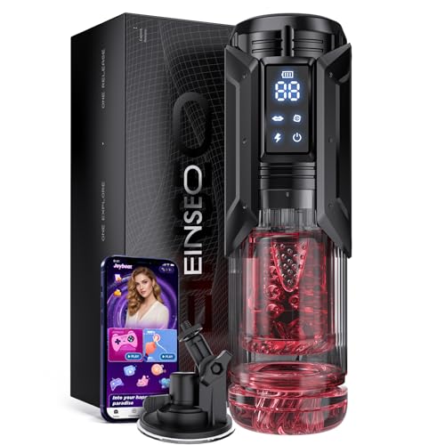EINSEO Sex Toys for Men Penis Pump - AI Sync Waterproof Male Masturbator Stroker with 7 Sucking Thrusting Rotating & 7 Licking Modes, Adult Toys Pocket Pussy Mens Sex Toy Blowjob Sex Machine Bath Item