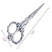 BIHRTC Vintage European Style Plum Blossom Scissors for Embroidery, Sewing, Craft, Art Work & Everyday Use (Silver)