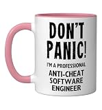 Anti-Cheat Software Engineer Ceramic Mug, Pink/White