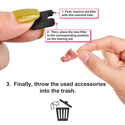 ProWax MiniFit Hörgeräte Cerumenfilter, ProWax MiniFit Ersatz-Wachsschutzfilter mit 6 Werkzeugen und 6 Filtern (3 Pack/18 Stück)