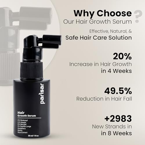 Image of Parisar Advanced Hair Growth Serum 30 ml (Pack of 2) | 3% Redensyl, 4% Anagain, 3% Baicapil & Capilia Longa | Serum For Hair Fall & Regrowth | for Men & Women