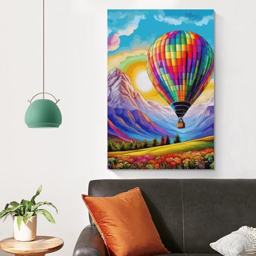 Cuadro de globo aerostático pinturas murales póster impresiones lienzo para dormitorio 4
