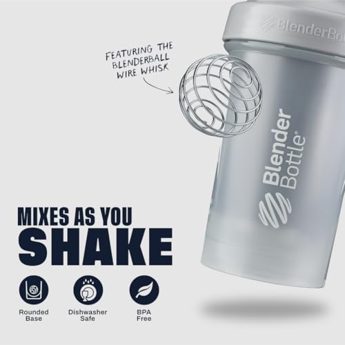 Image of BlenderBottle Classic V2 Shaker Bottle Perfect for Protein Shakes and Pre Workout, 32-Ounce, Pebble Grey