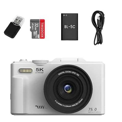 Optinexo 5K Digital Compact Camera(Blanc)
