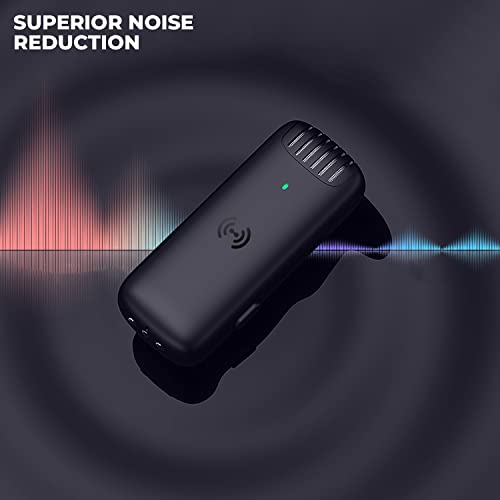 Image of Professional Grade Wireless Microphone with Noise Reduction Mic for YouTube Video Recording ASMR Podcast Interviews Reels Live Streaming (Compatible with Type C Mobiles and iOS Phones)