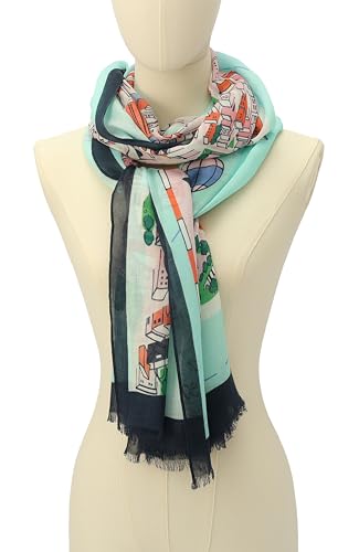 Kate Spade New York Women's Map Oblong Scarf, Stylish & Lightweight Fashion Accessory, Ideal for Everyday3