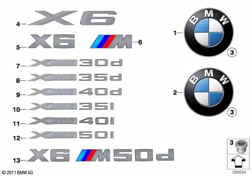 BMW Genuine Rear Badge BMW Emblem Logo Lettering Fits E71 E72 51147196559 - Image 2