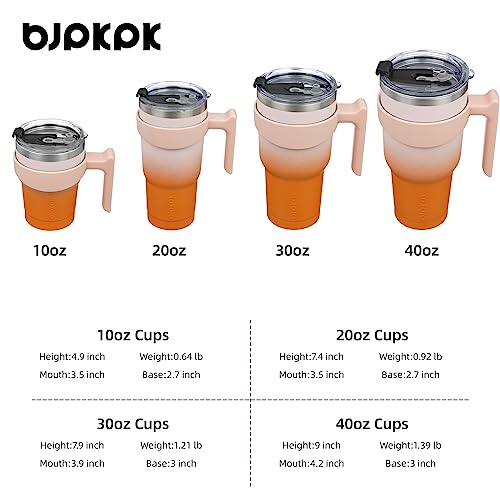 Image of BJPKPK 10 oz Mini Tumbler with Lid, Straw & Handle, Insulated Steel Cup