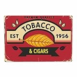 enseigne carotte tabac lumineuse Dimensions : 20 x 30 cm. AOYEGO Plaque en tôle à tabac, branche, étoile botanique, cigare, gentleman, rétro vintage en métal pour café, bar, pub, magasin, panneau décoratif humoristique rétro pour homme et femme 20,3 x 30,5