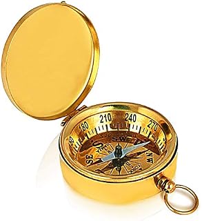 Unique Birthday Gift Ideas Solid Brass Classic Pocket Size Camping Compass 4.4 cm Hiking Climbing Biking Hunting Survival Compass Outdoor Navigation Directional Nautical Compass Gifts For Kids