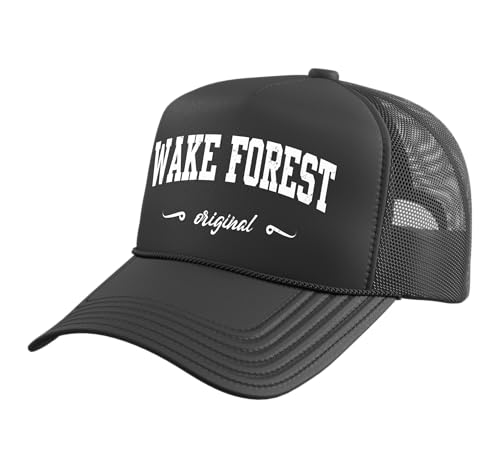 Wake Forest Design College North Carolina Trucker Hat with Adjustable Mesh Back, Black