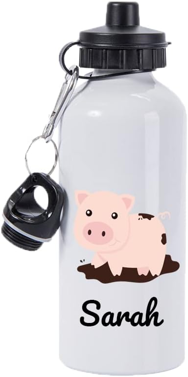 Personalised Alpaca White Water Bottle 600ml Back to School Gift for Kids
