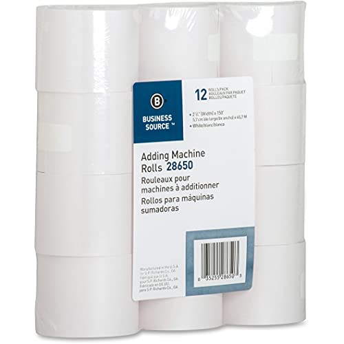 Business Source Receipt Paper 2.25 Inch X 150 Pack Of 12 Rolls - White (28650) #TOP4