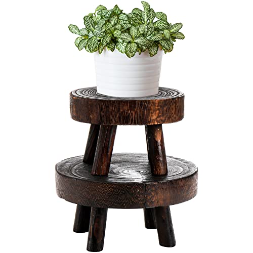 Topzeasetof2miniwoodenstooldisplaystandwoodriserforbonsaiflowerpotsmallpottedplantstandsroundrusticplanterstoolspedestalrisersforgardenpatiohome Urban Country Home Decor Topzea set of 2 mini wooden stool display stand wood riser for bonsai flower pot small potted plant stands round rustic planter stools pedestal risers for garden patio home urban country home decor
