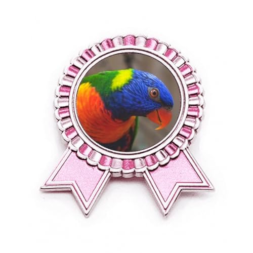 Broche perroquet rose en métal aux finitions soignées pour costume