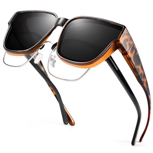 Image of URUMQI Polarized Sunglasses Fit Over Glasses Women Men UV400 Trendy Shades