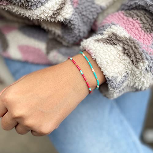 Image of KELITCH Boho Women Crystal Shell Beaded Friendship Bracelets Handmade Strand Bracelet Bangles Jewelry